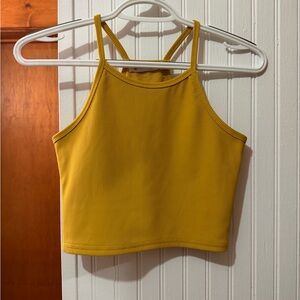Stylish Mustard Ribbed Crop Top